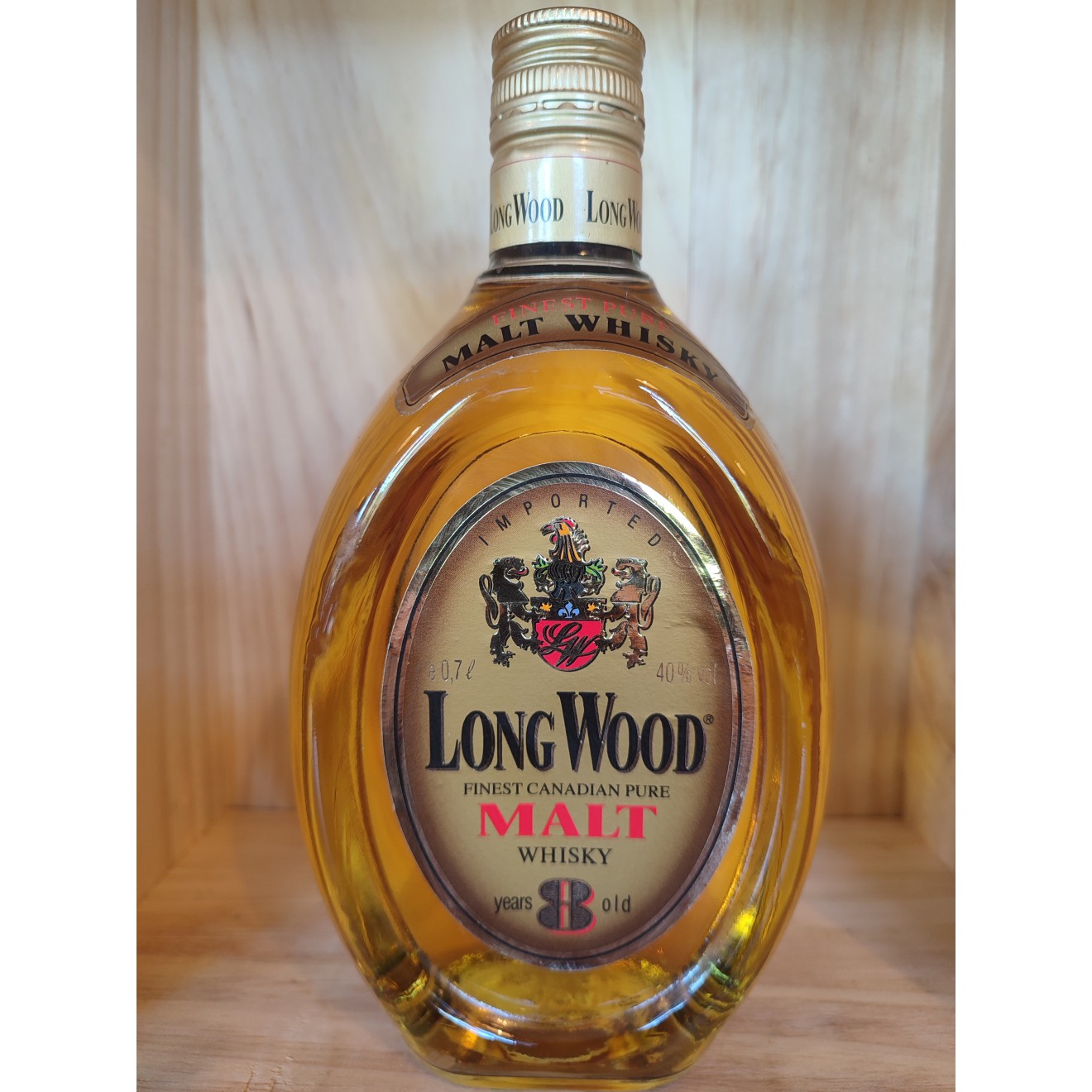 1990er Long Wood 8 years Canadian Pure Malt Whisky 40% 0,7