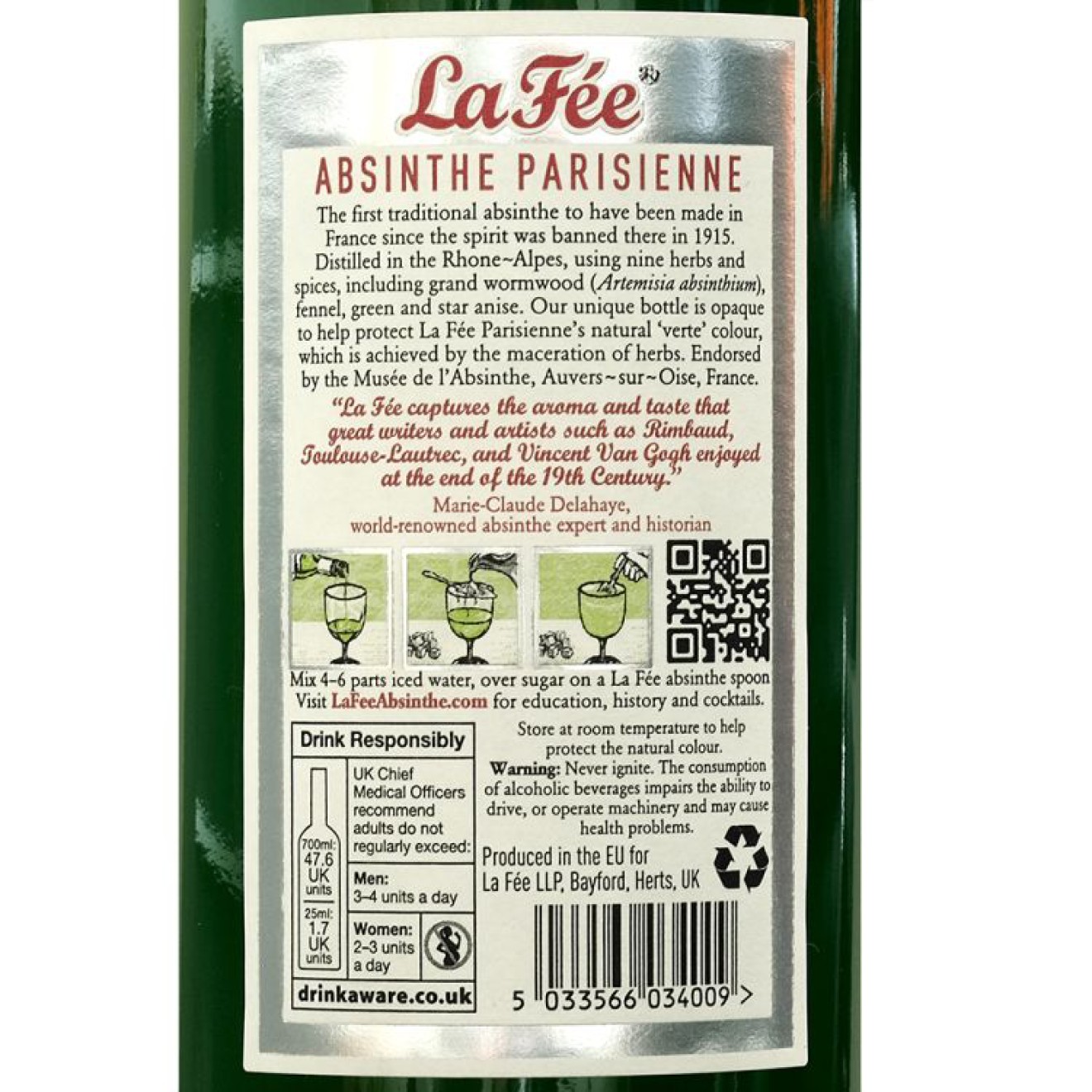 LA FEE Absinthe Parisienne 68%, 0,7