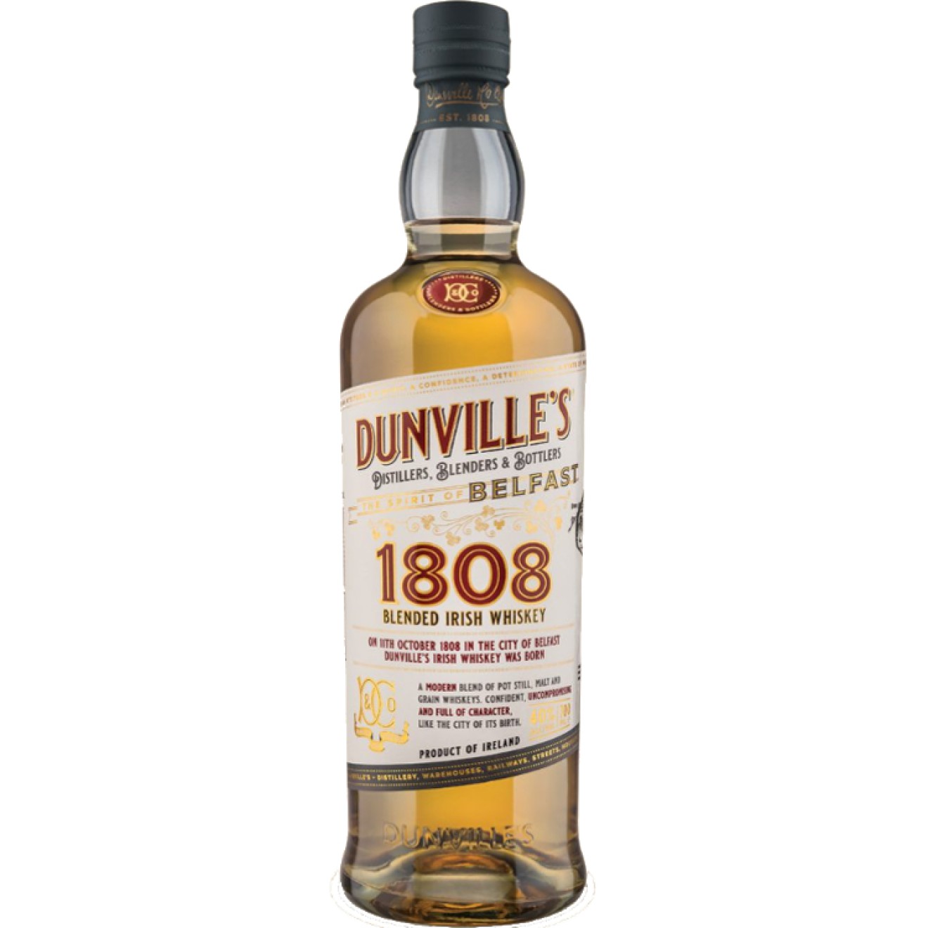 DUNVILLE'S 1808 Irish Whiskey 40% 0,7