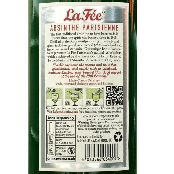 LA FEE Absinthe Parisienne 68%, 0,7