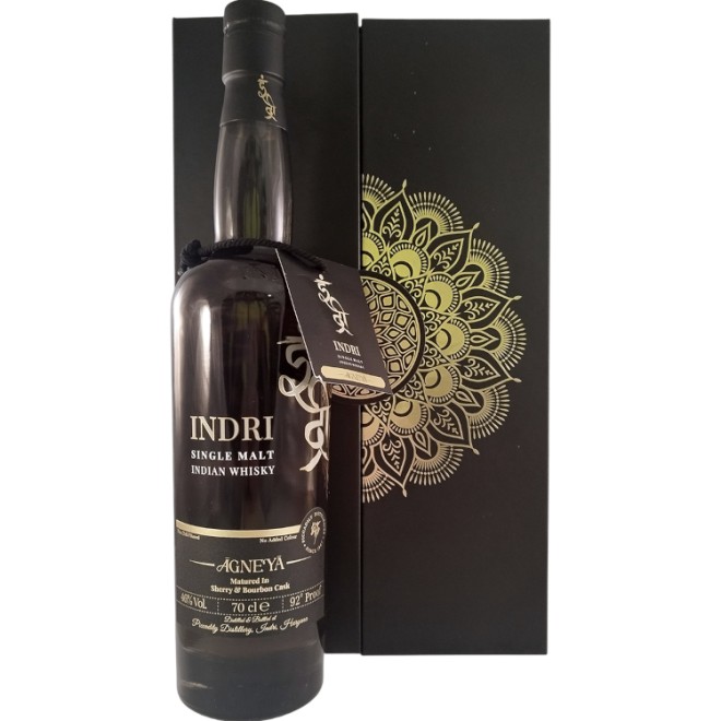 INDRI Agneya - Single Malt Whisky 46% 0,7 in GP mit 2 Gläsern