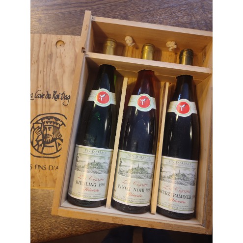 1990 La Cigogne Alsace Reserve 3 x 0,75 in Holzkiste